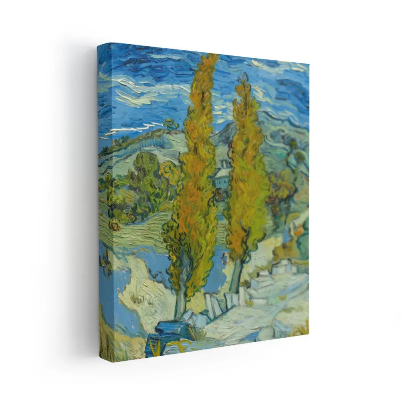 Cuadro Dos álamos en los Alpilles - Van Gogh | Lienzo y Marco