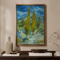 Cuadro Dos álamos en los Alpilles - Van Gogh | Lienzo y Marco