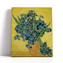 Cuadro Lirios de Van Gogh Fondo Amarillo | Reproducción en Lienzo