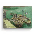 Cuadro "Barcos Amarrados" de Vincent van Gogh