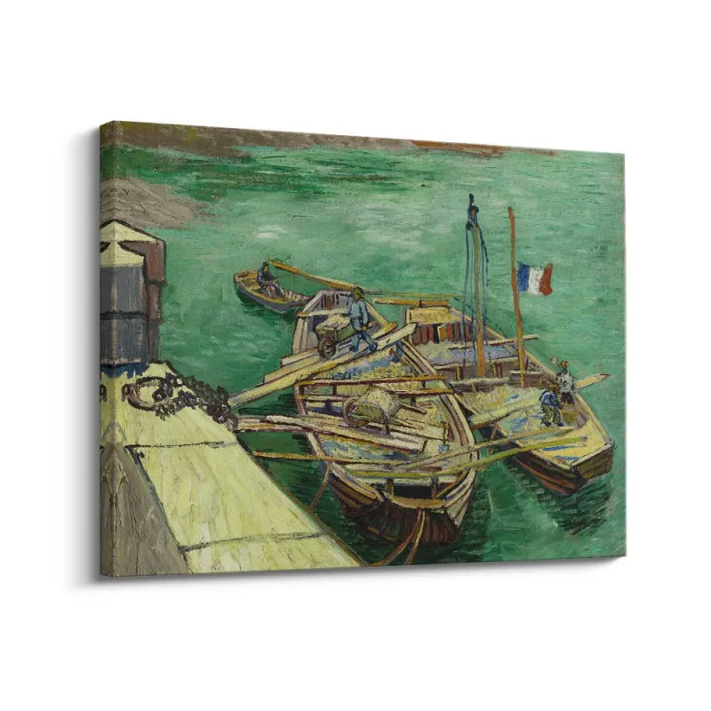 Cuadro "Barcos Amarrados" de Vincent van Gogh