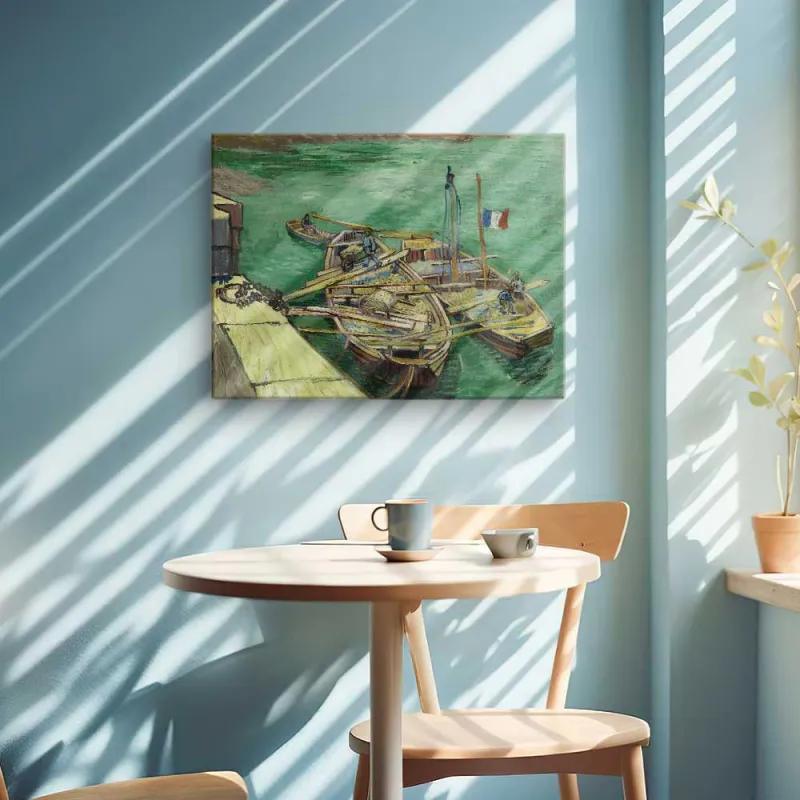 Cuadro "Barcos Amarrados" de Vincent van Gogh