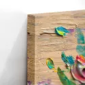 Cuadro Ramo de Rosas Impasto Lienzo y Marco Natural | Ruta Digital