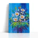 Cuadro Margaritas Impasto sobre Fondo Azul