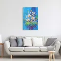 Cuadro Margaritas Impasto sobre Fondo Azul