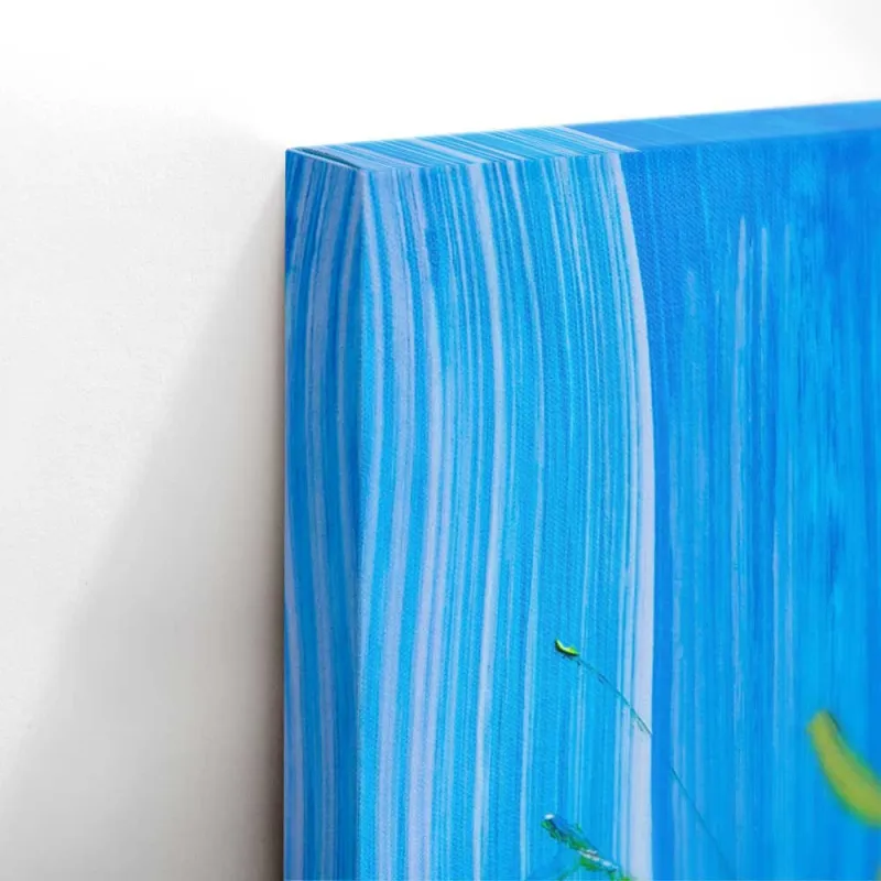 Cuadro Margaritas Impasto sobre Fondo Azul