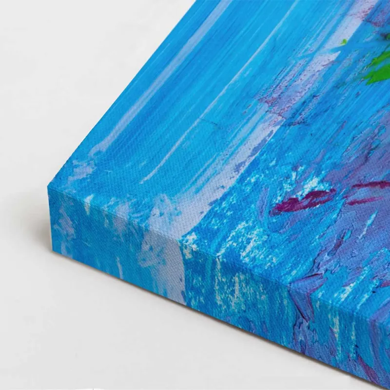 Cuadro Margaritas Impasto sobre Fondo Azul