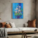 Cuadro Margaritas Impasto sobre Fondo Azul