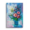 Cuadro Bouquet de Flores Rosas en Jarrón Azul