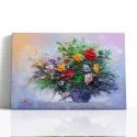 Cuadro Bouquet Floral Pastel Impasto | Lienzo | Ruta Digital