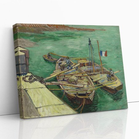 Cuadro "Barcos Amarrados" de Vincent van Gogh