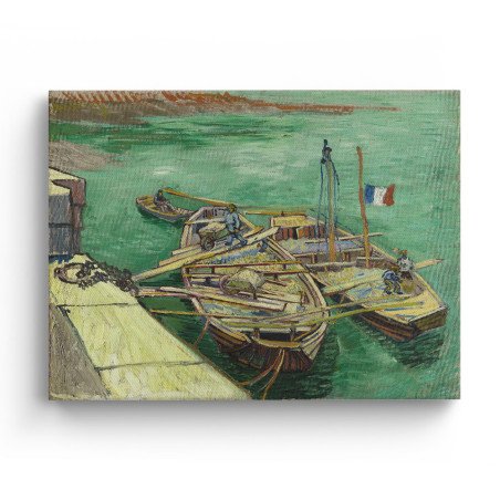 Cuadro "Barcos Amarrados" de Vincent van Gogh