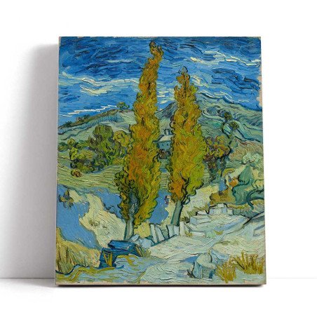 Cuadro Dos álamos en los Alpilles - Van Gogh | Lienzo y Marco