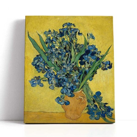 Cuadro Lirios de Van Gogh Fondo Amarillo | Reproducción en Lienzo