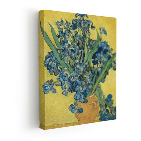 Cuadro Lirios de Van Gogh Fondo Amarillo | Reproducción en Lienzo