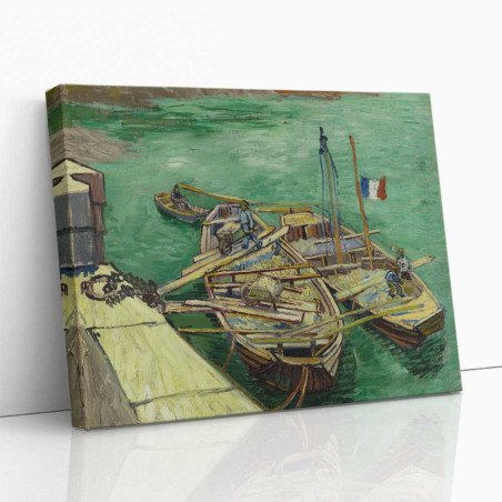 Cuadro "Barcos Amarrados" de Vincent van Gogh