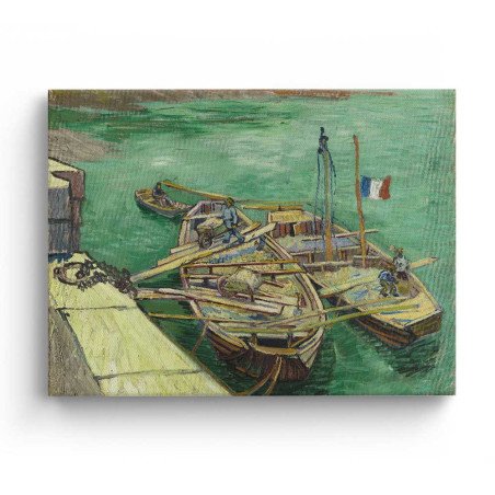 Cuadro "Barcos Amarrados" de Vincent van Gogh