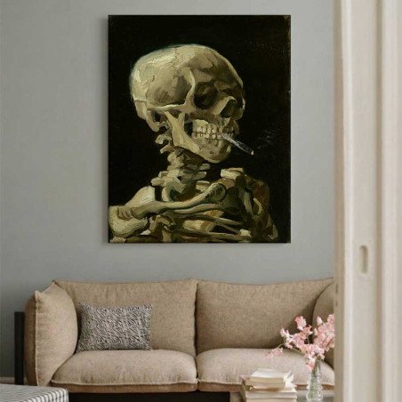 Cuadro "Cráneo con cigarrillo encendido" de Vincent van Gogh