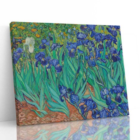 Cuadro Irises Van Gogh | Marco Flotante Madera Natural | Compra Online