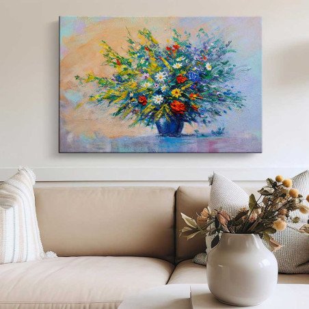 Cuadro Flores Silvestres Impasto | Lienzo Horizontal | Ruta Digital